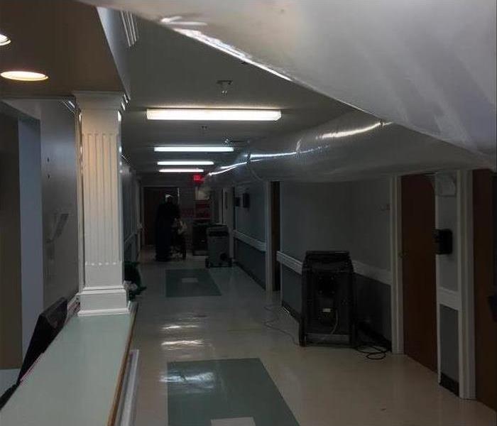 dehumidifier tube running along ceiling in a hospital in Memphis, TN